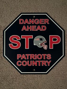 New England Patriots 12x12” Stop Sign